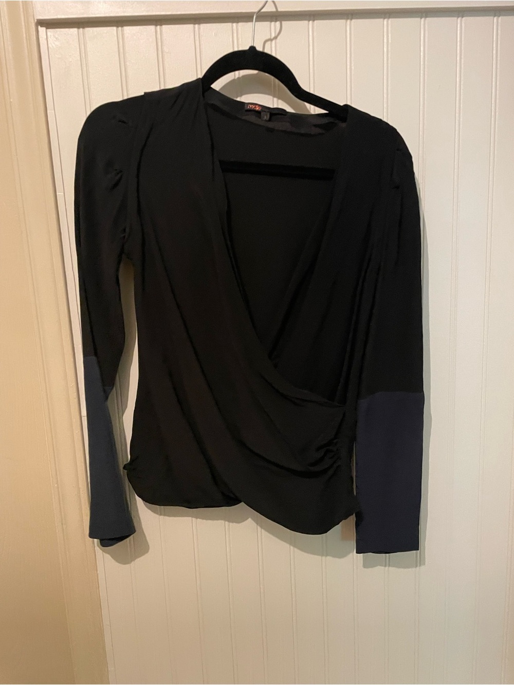MAJE colorblock silk top blouse size 1